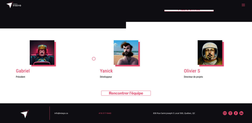 Capture du site web viseyo.ca